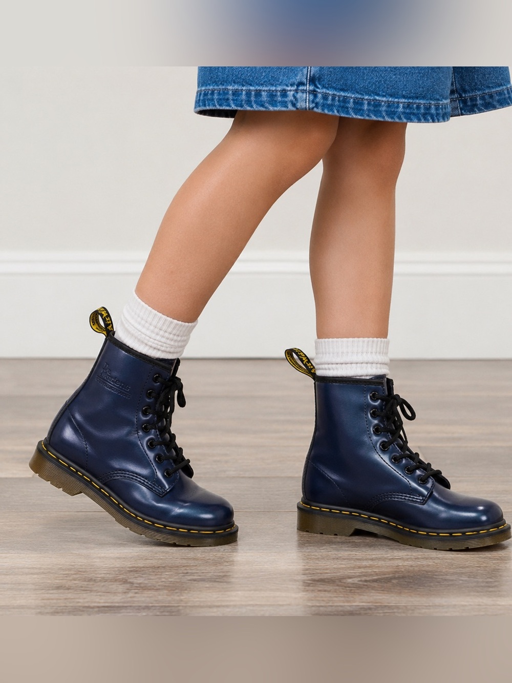 Dr. Martens Made in England 1460 Navy Blue 8-Eye Boots Kids 13